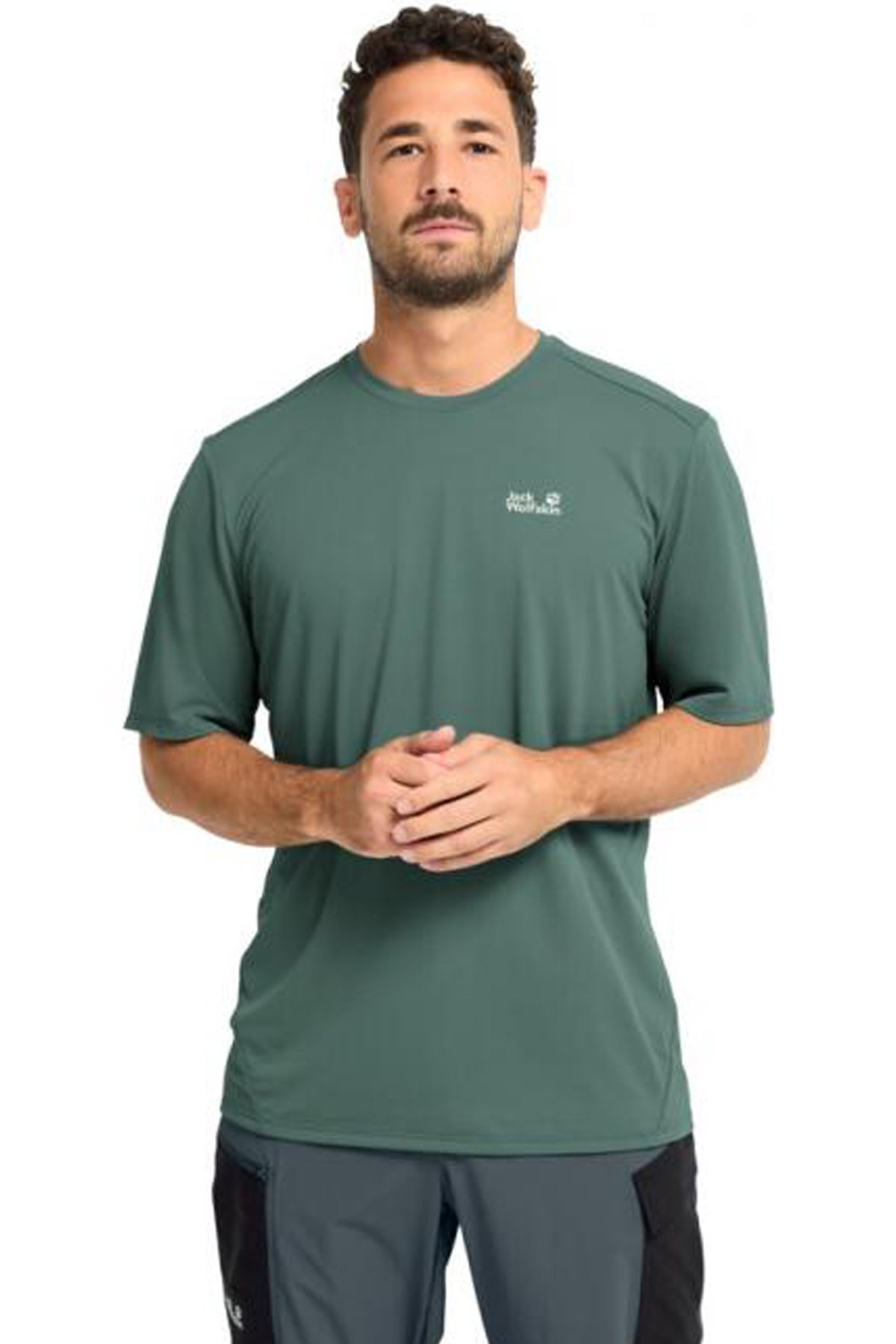 Jack Wolfskin Prelight Suncool Erkek Tişört A65834-E0271 Yeşil
