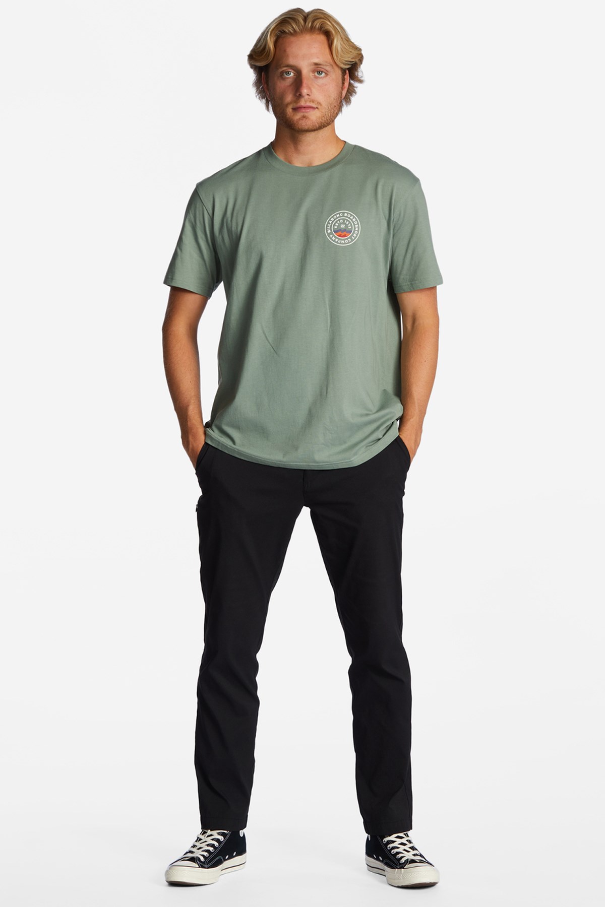 Billabong Walled Erkek Tişört ABYZT01700 Yeşil