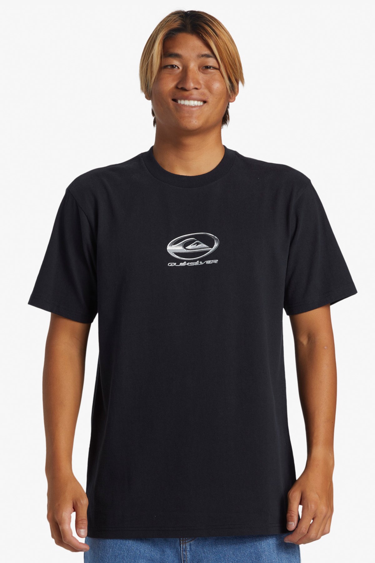 Quiksilver Chrome Logo Erkek Tişört AQYZT09545-10010 Siyah
