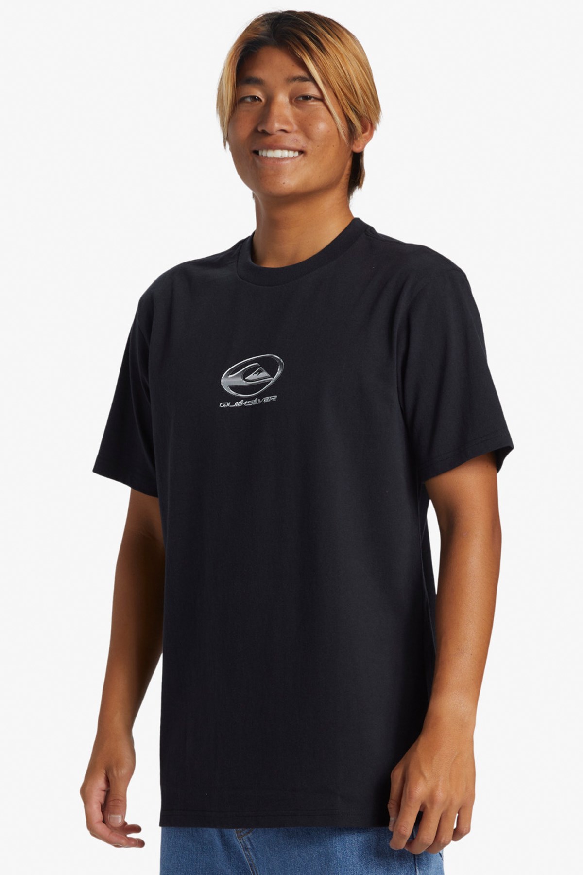 Quiksilver Chrome Logo Erkek Tişört AQYZT09545-10010 Siyah