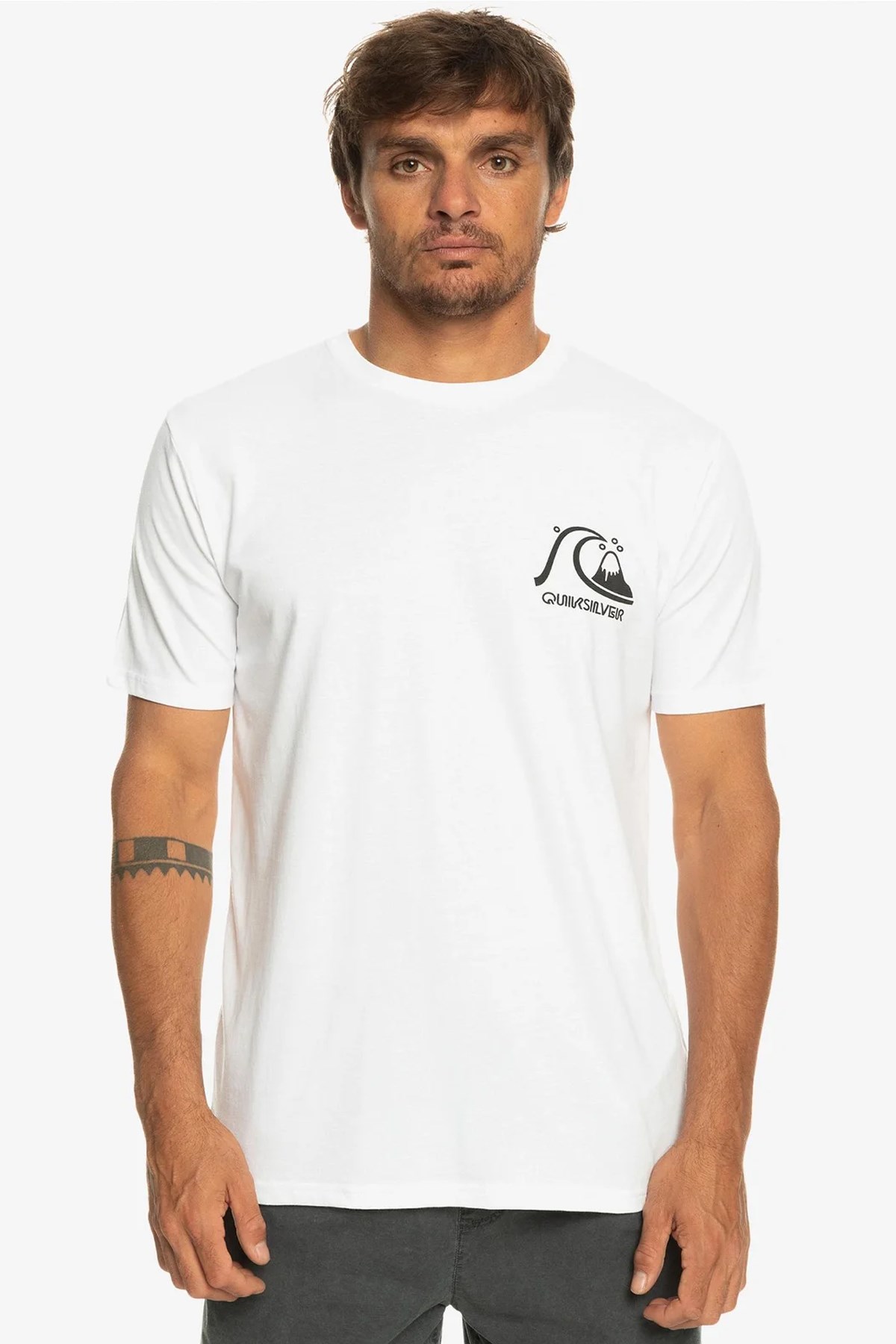 Quiksilver Qs Bubble Logo Dna Erkek Tişört AQYZT09598-SCVW Beyaz