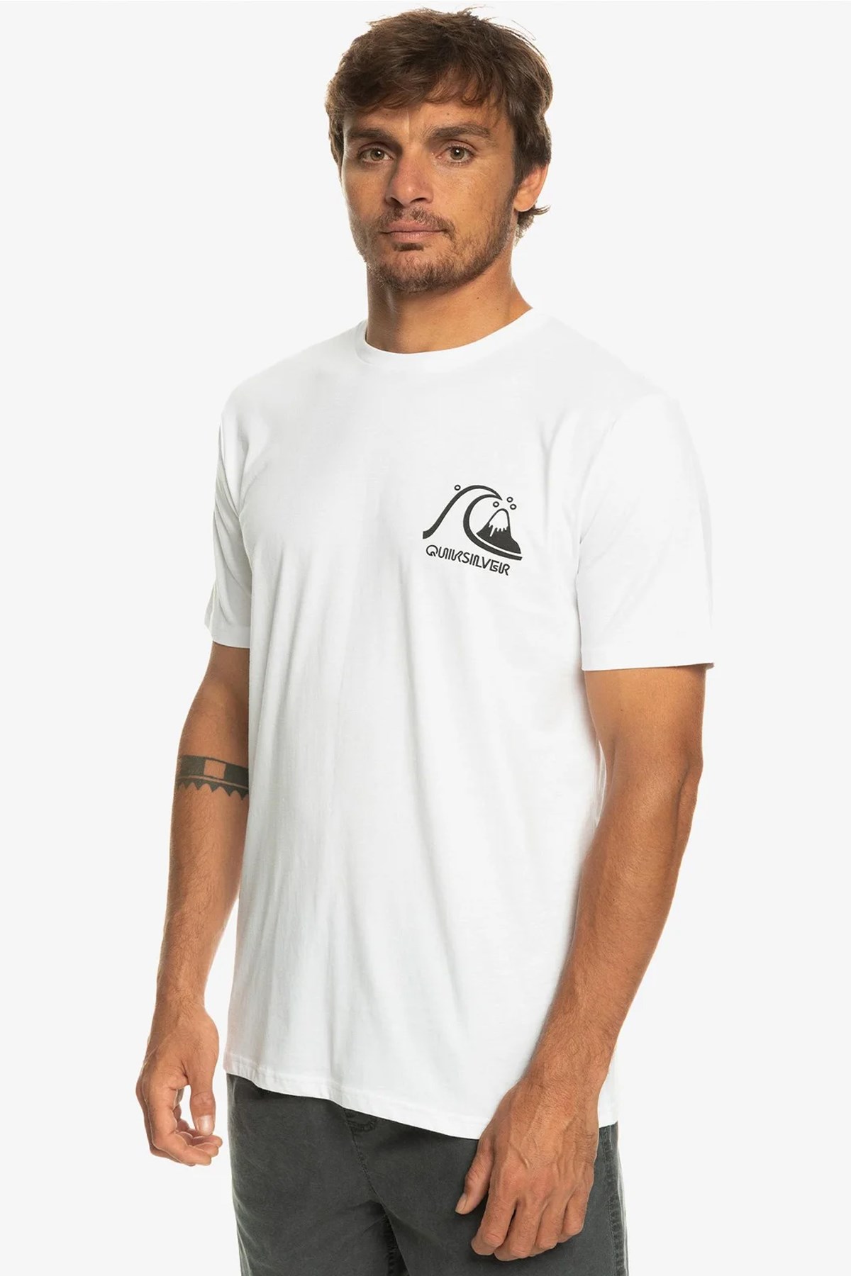 Quiksilver Qs Bubble Logo Dna Erkek Tişört AQYZT09598-SCVW Beyaz