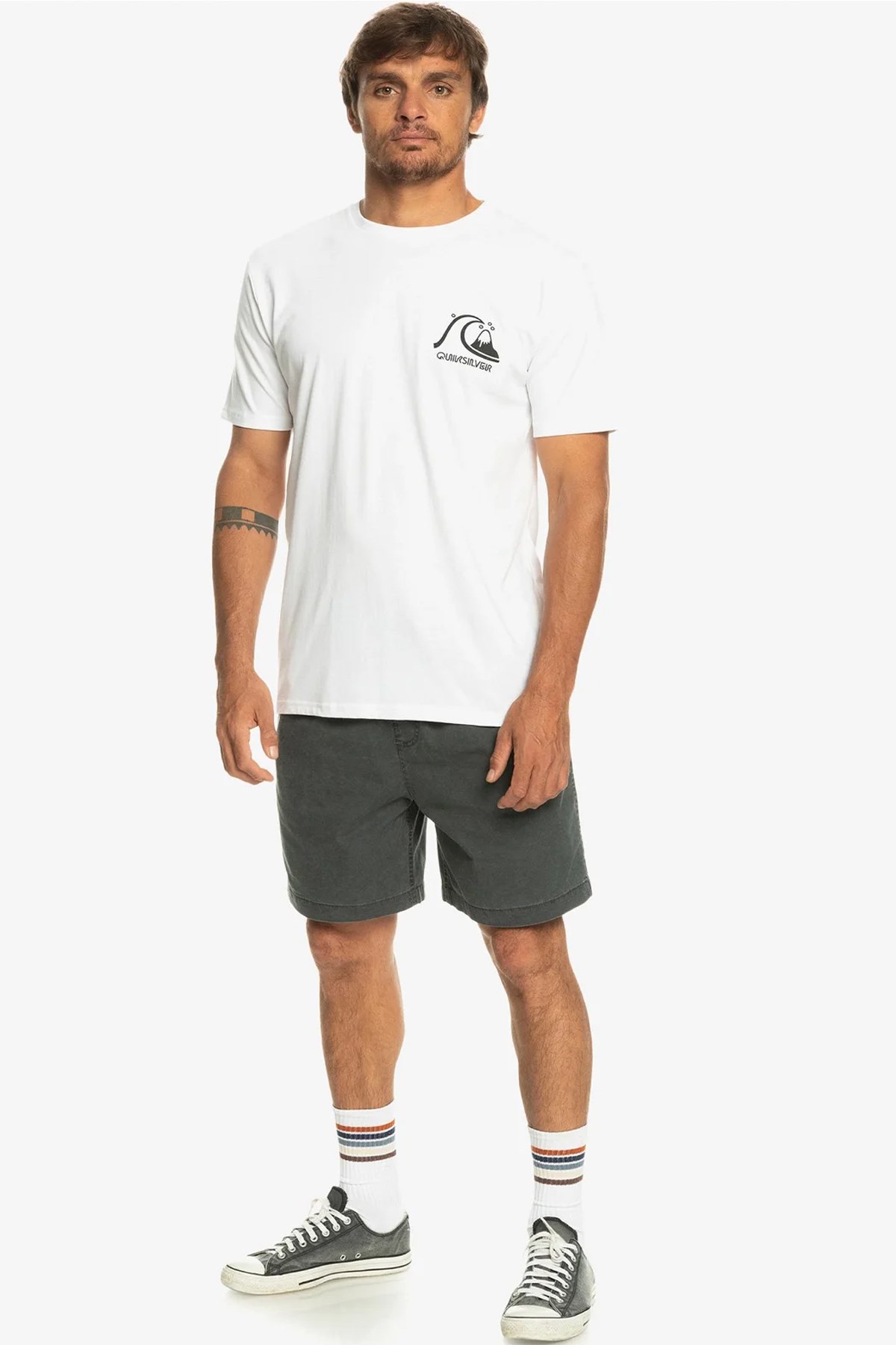 Quiksilver Qs Bubble Logo Dna Erkek Tişört AQYZT09598-SCVW Beyaz