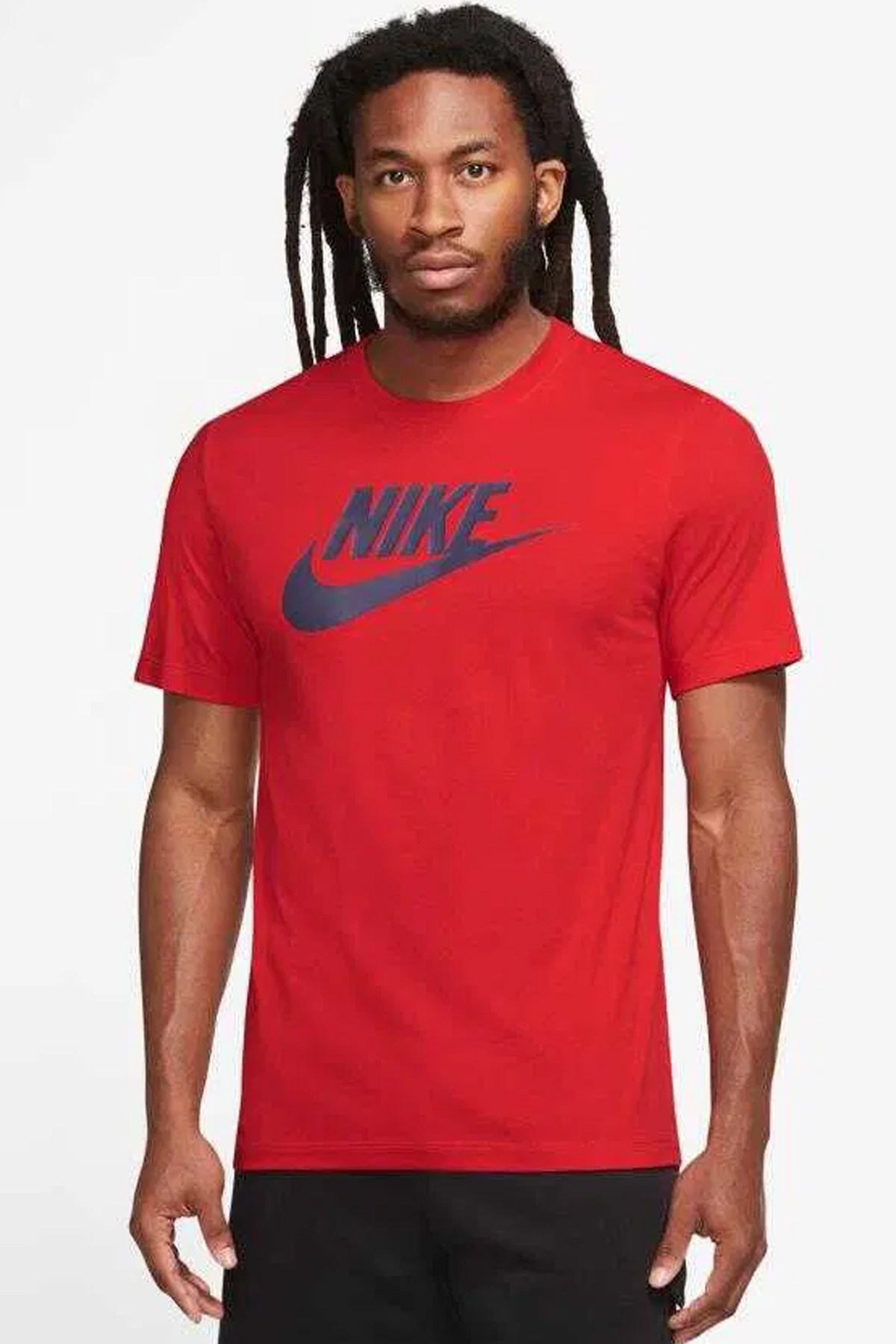 Nike M Nsw Tee İcon Futura Erkek Tişört AR5004-662 Kırmızı
