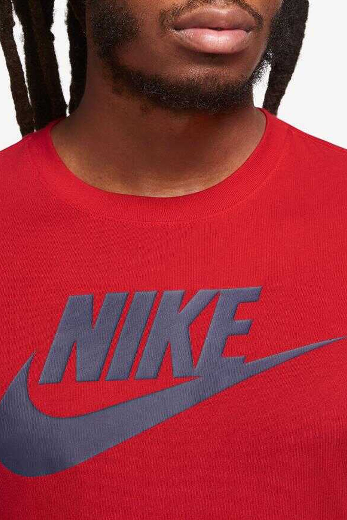 Nike M Nsw Tee İcon Futura Erkek Tişört AR5004-662 Kırmızı