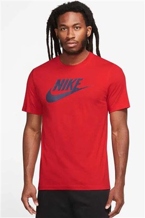 Nike M Nsw Tee İcon Futura Erkek Tişört AR5004-662 Kırmızı