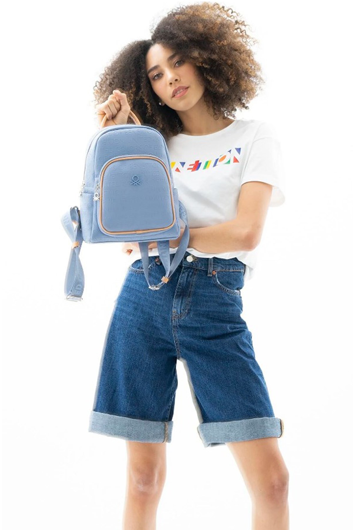 Benetton Kadın Sırt Çantası BNT459 Mavi