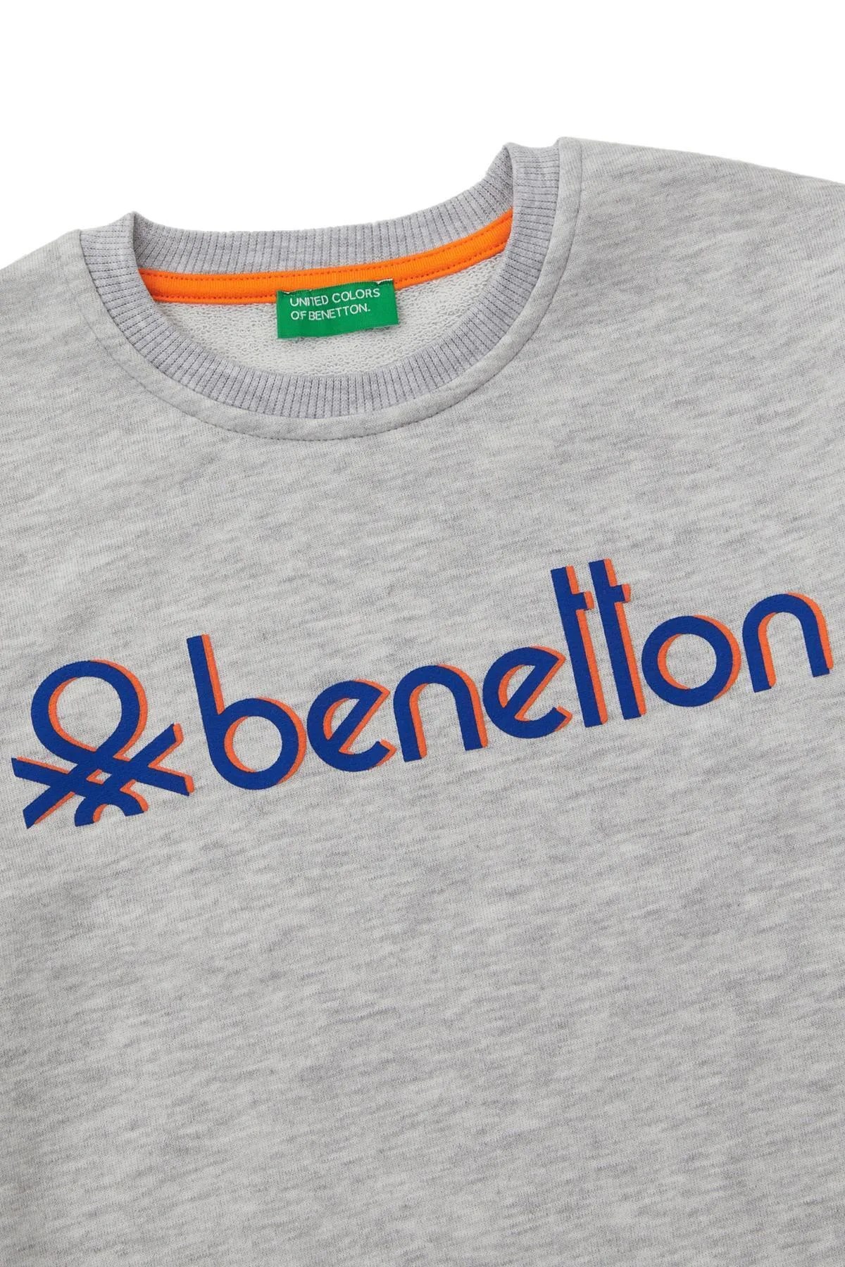 Benetton Çocuk Sweatshirt BNT-B20896 Gri