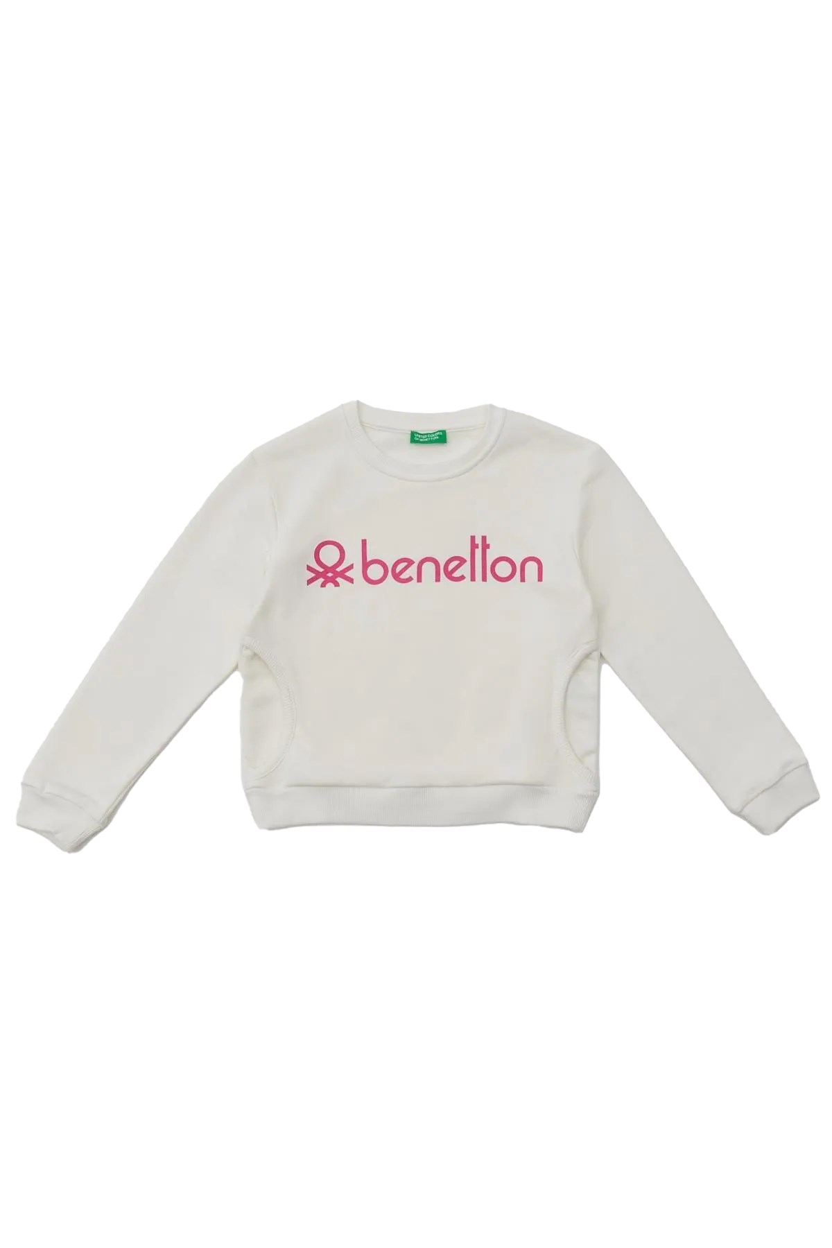 Benetton Çocuk Sweatshirt BNT-G20829 Beyaz