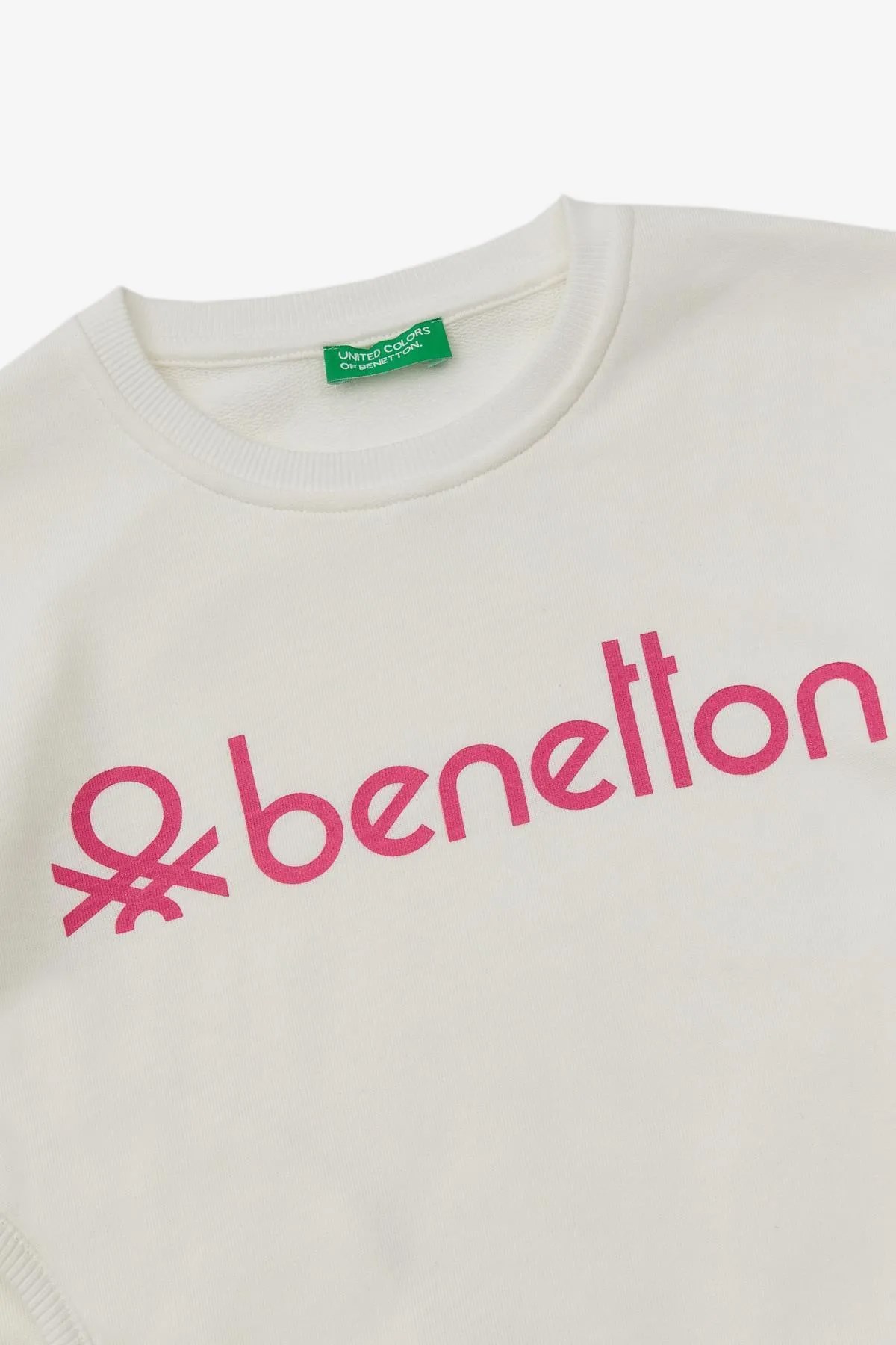 Benetton Çocuk Sweatshirt BNT-G20829 Beyaz