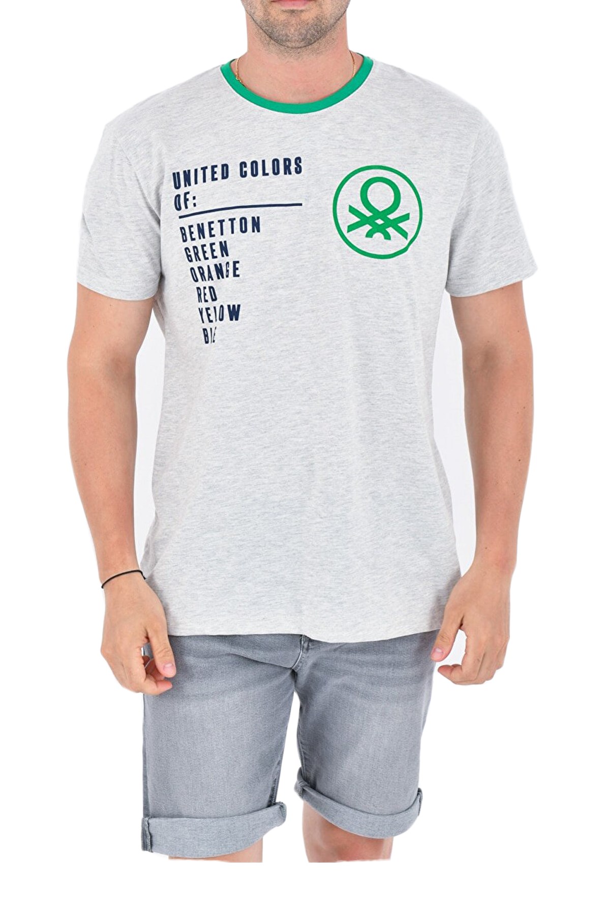 Benetton Erkek Tişört BNT-M089 TOP Gri