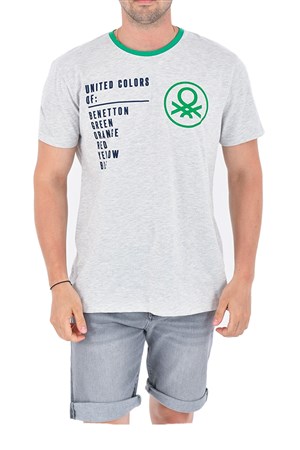 Benetton Erkek Tişört BNT-M089 TOP Gri