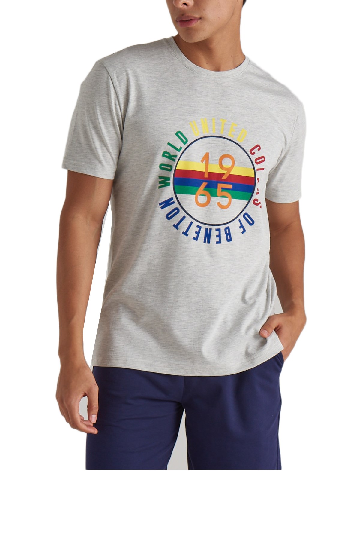 Benetton Erkek Tişört BNT-M104 TOP Gri