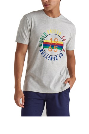 Benetton Erkek Tişört BNT-M104 TOP Gri