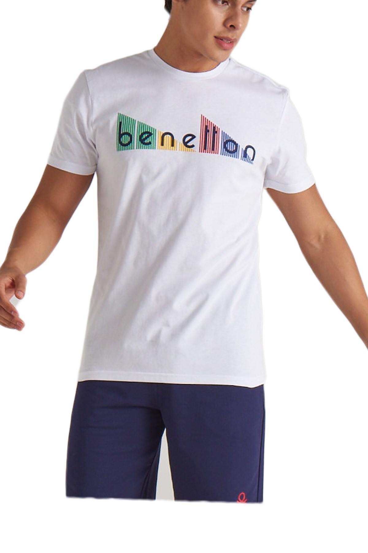 Benetton Erkek Tişört BNT-M111 TOP Beyaz