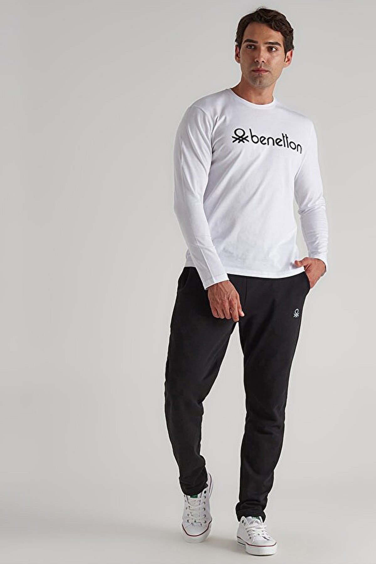 Benetton Erkek Sweatshirt BNT-M20295 Beyaz