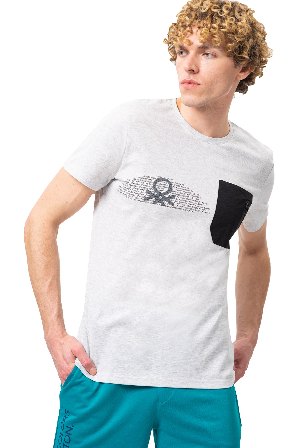 Benetton Erkek Tişört BNT-M20436 Gri