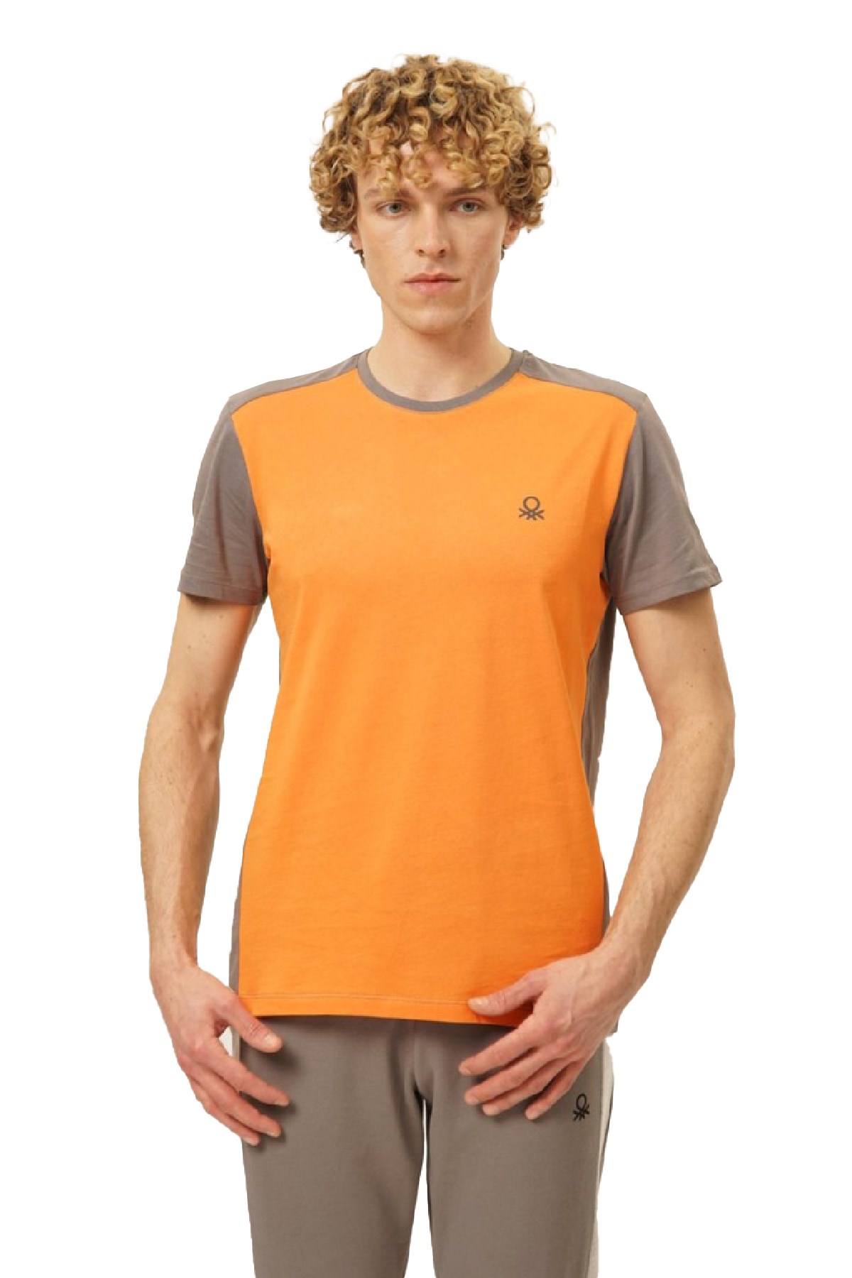 Benetton Erkek Tişört BNT-M20452 Turuncu