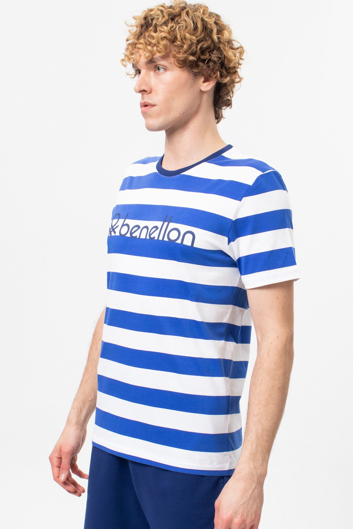 Benetton Erkek Tişört BNT-M20454 Mavi