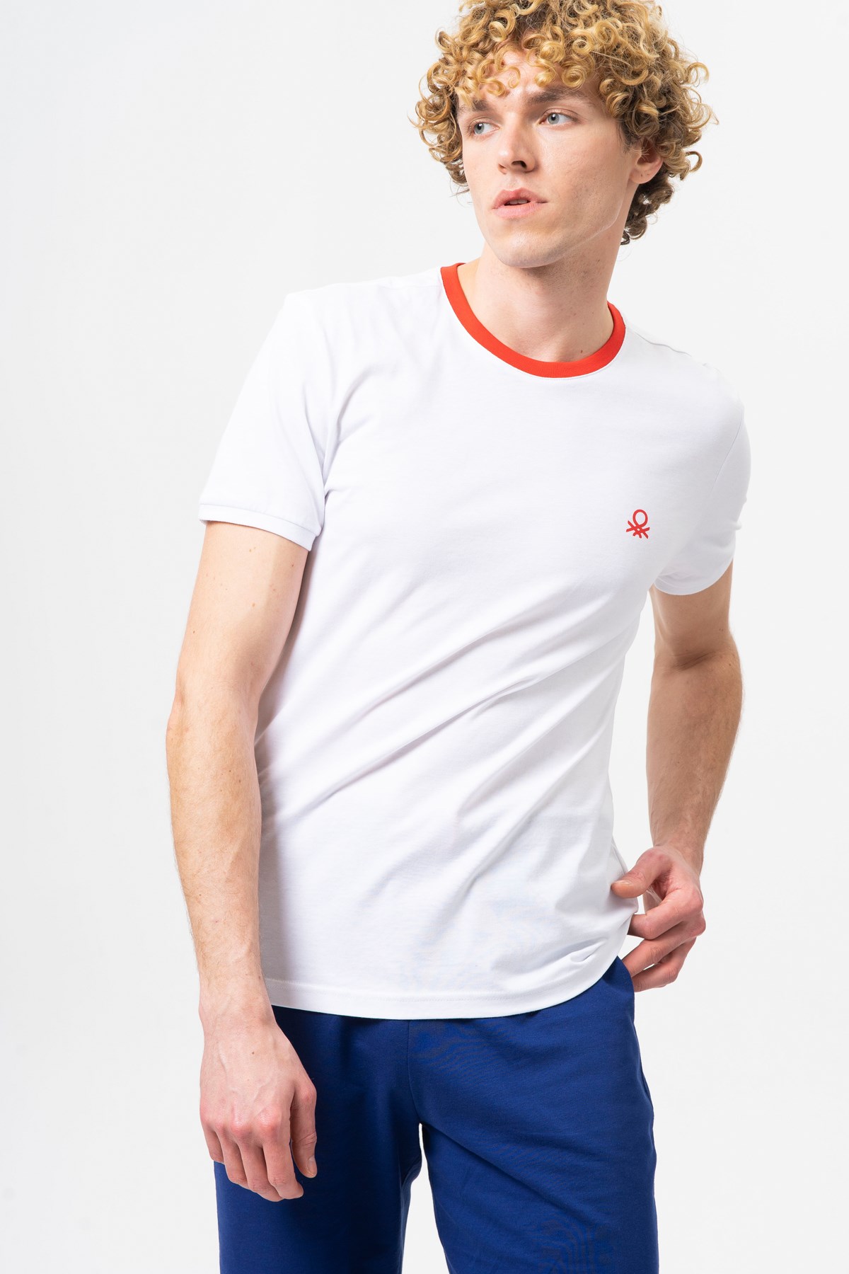 Benetton Erkek Tişört BNT-M20461 Beyaz