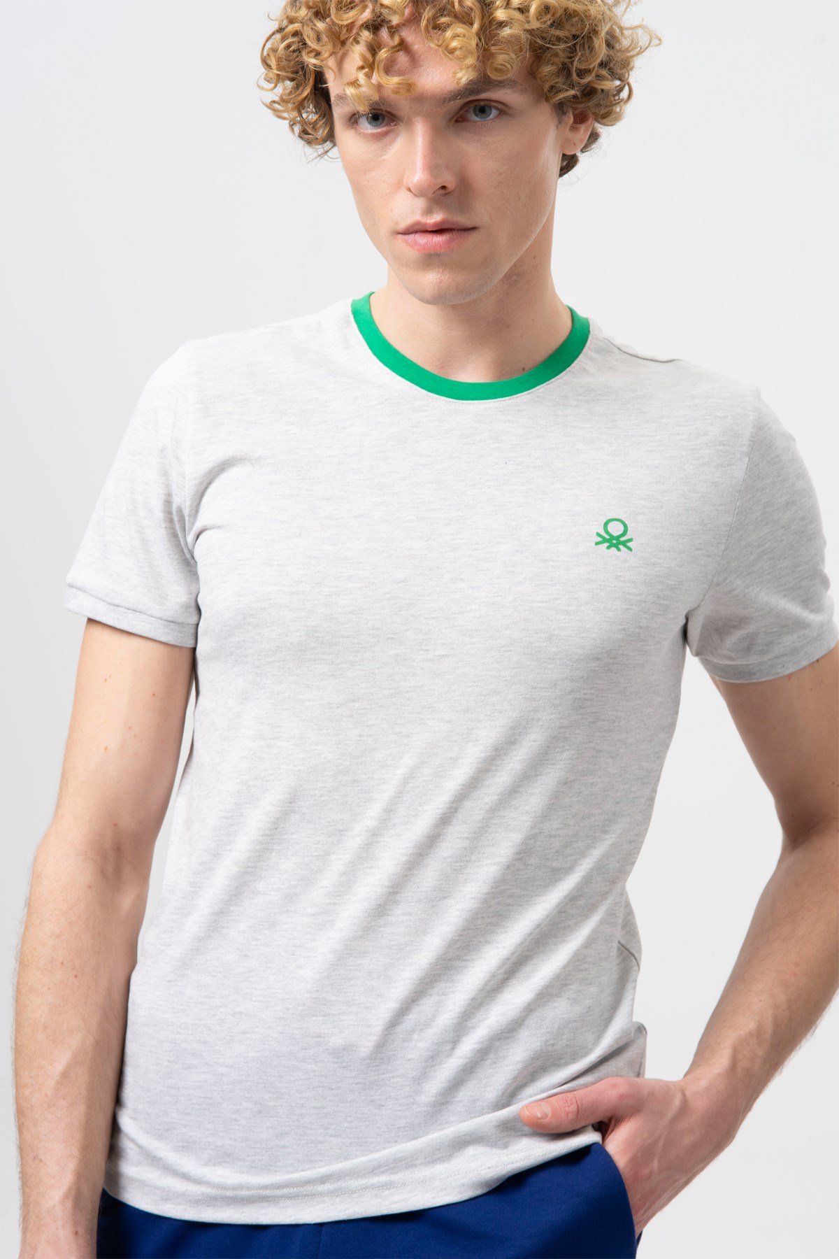 Benetton Erkek Tişört BNT-M20461 Gri