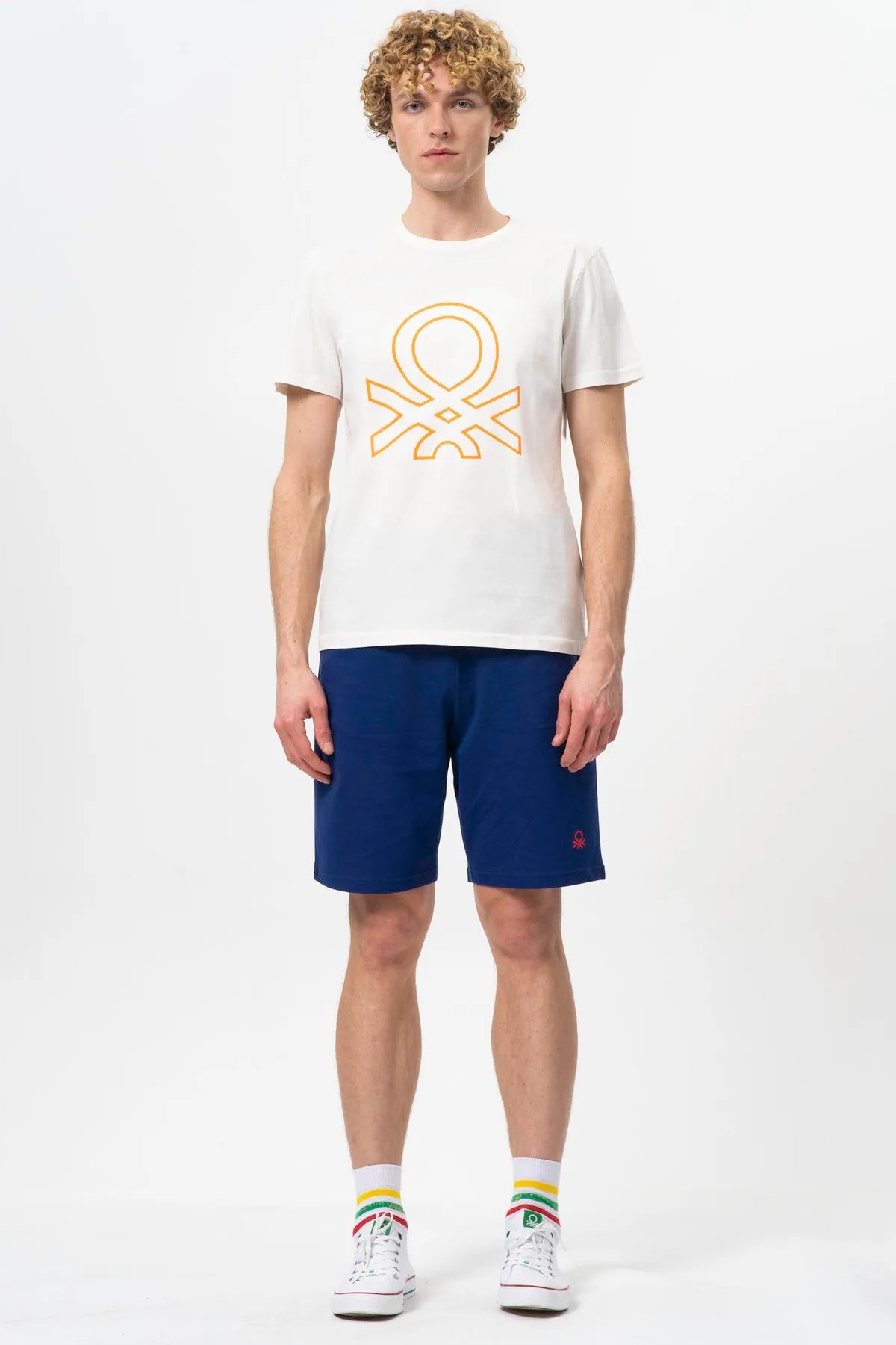 Benetton Erkek Tişört BNT-M20476 Beyaz