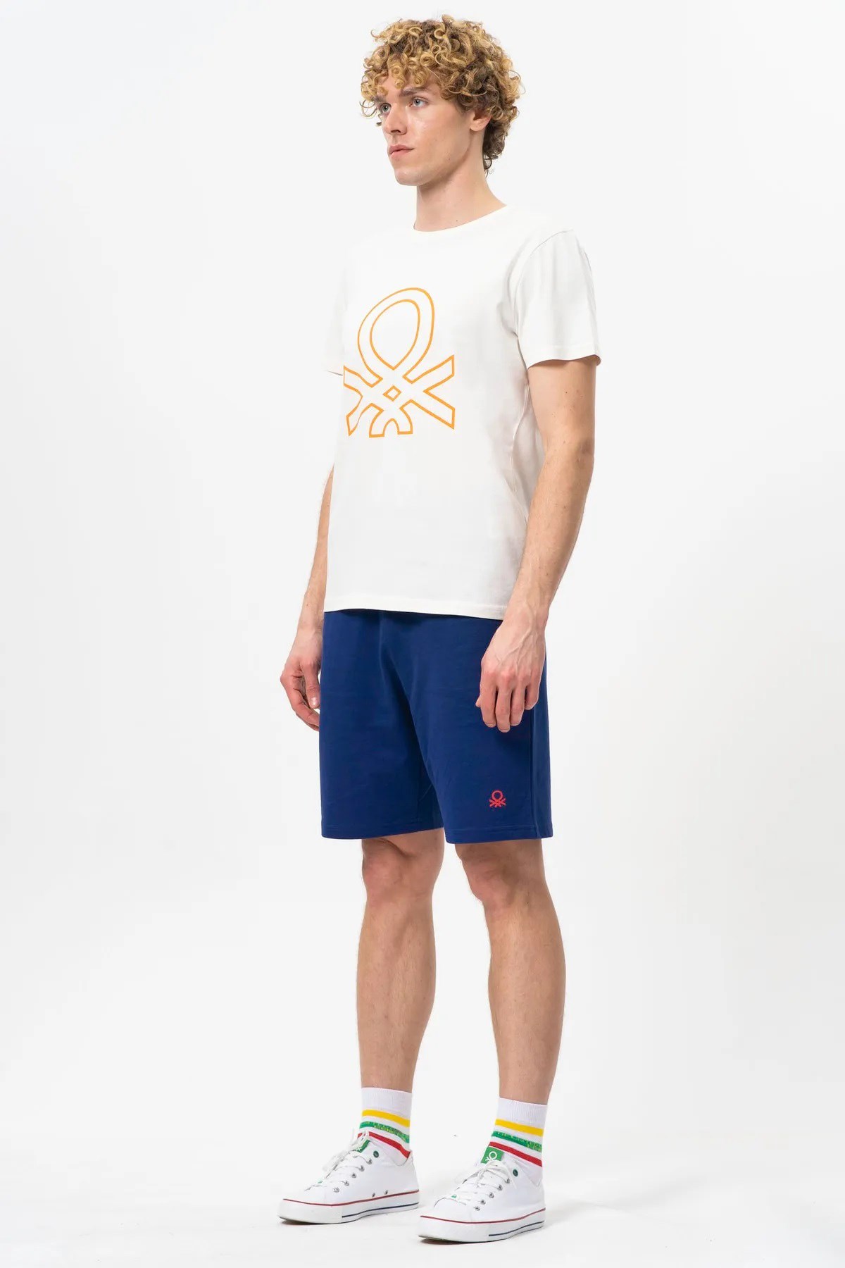 Benetton Erkek Tişört BNT-M20476 Beyaz