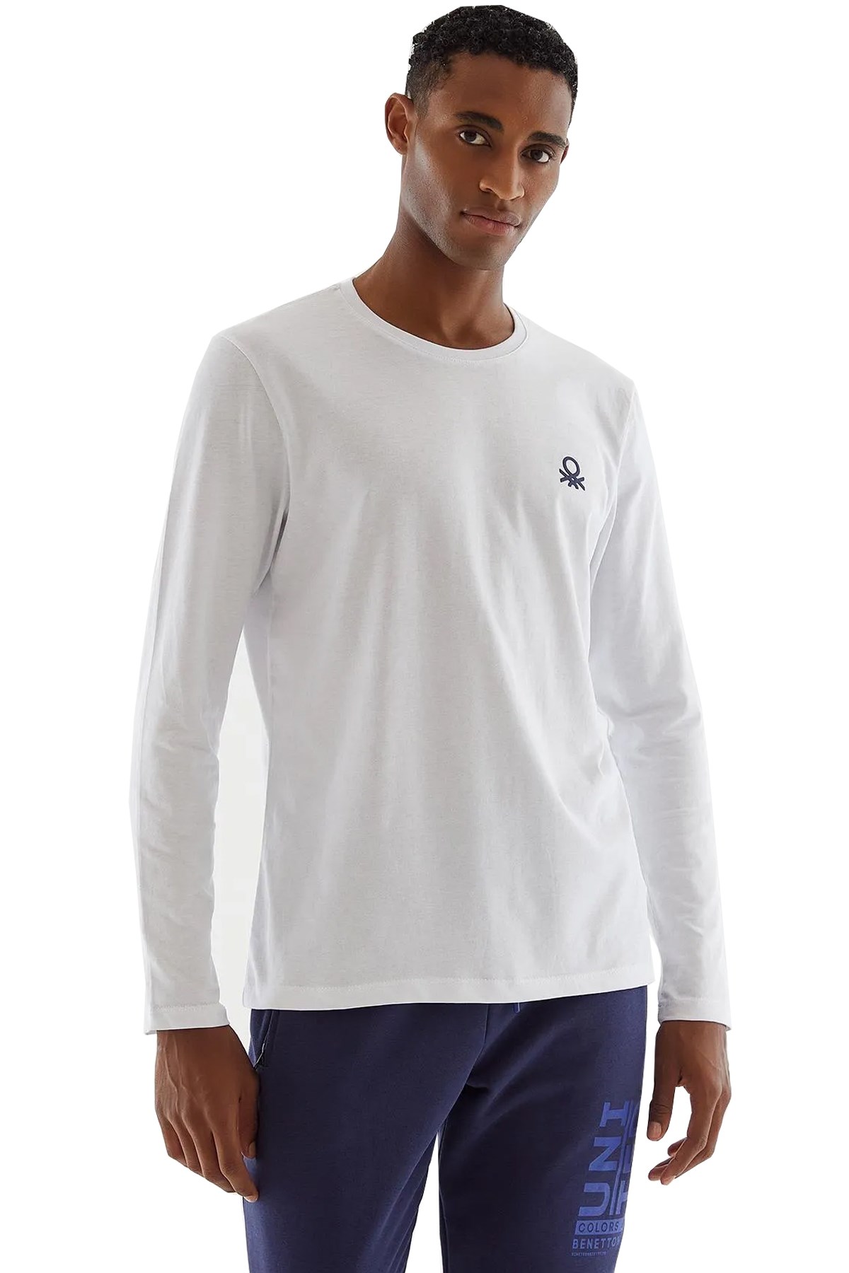 Benetton Erkek Sweatshirt BNT-M20630 Beyaz