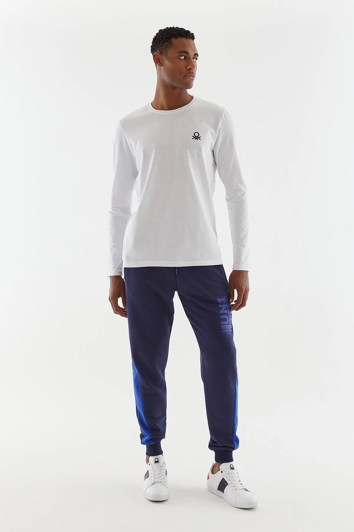 Benetton Erkek Sweatshirt BNT-M20630 Beyaz