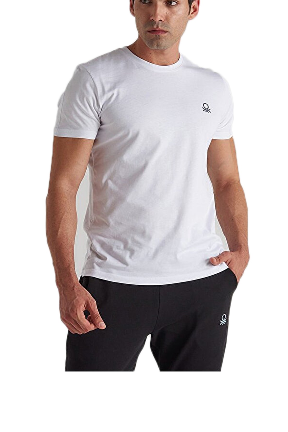 Benetton Erkek Tişört BNT-M23013 Beyaz