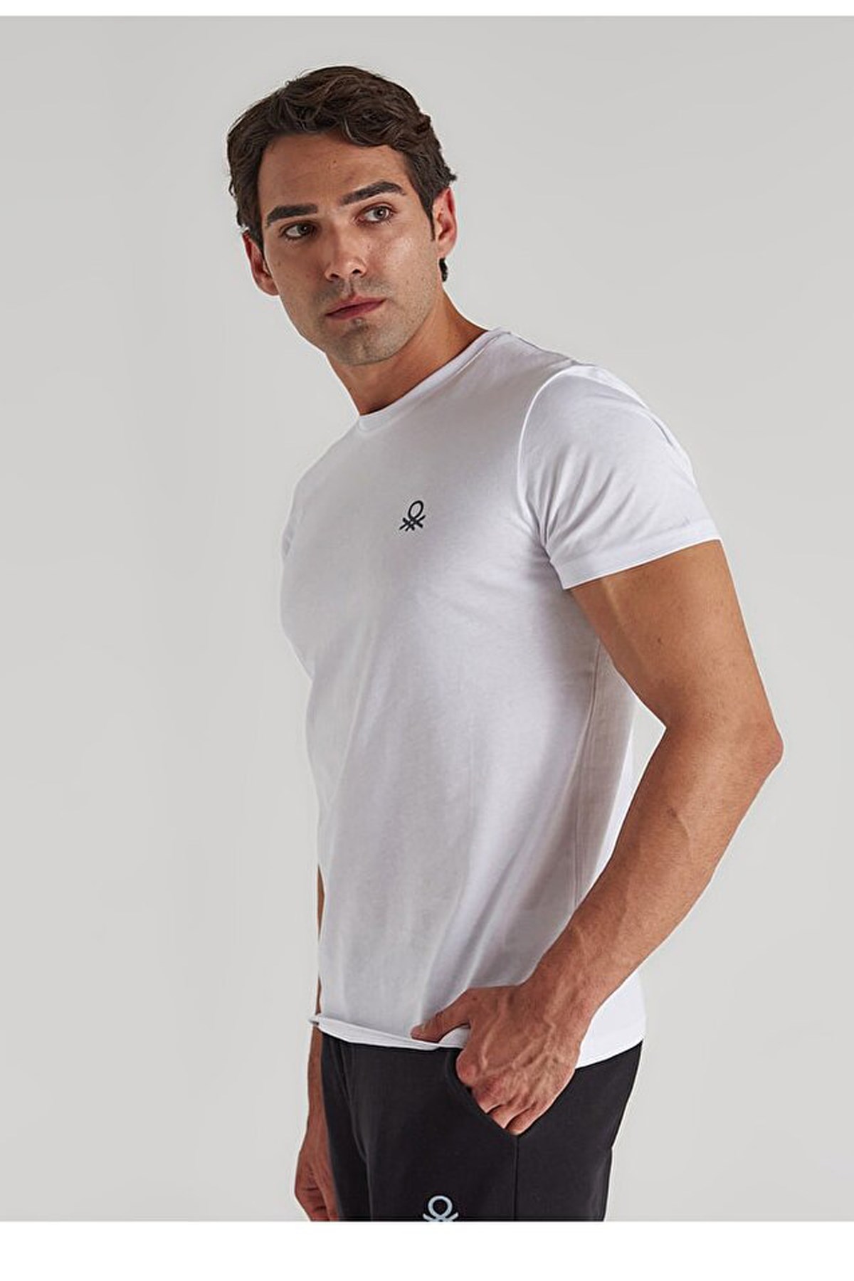 Benetton Erkek Tişört BNT-M23013 Beyaz