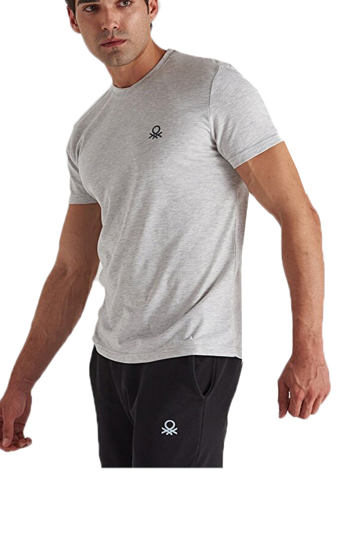 Benetton Erkek Tişört BNT-M23013 Gri