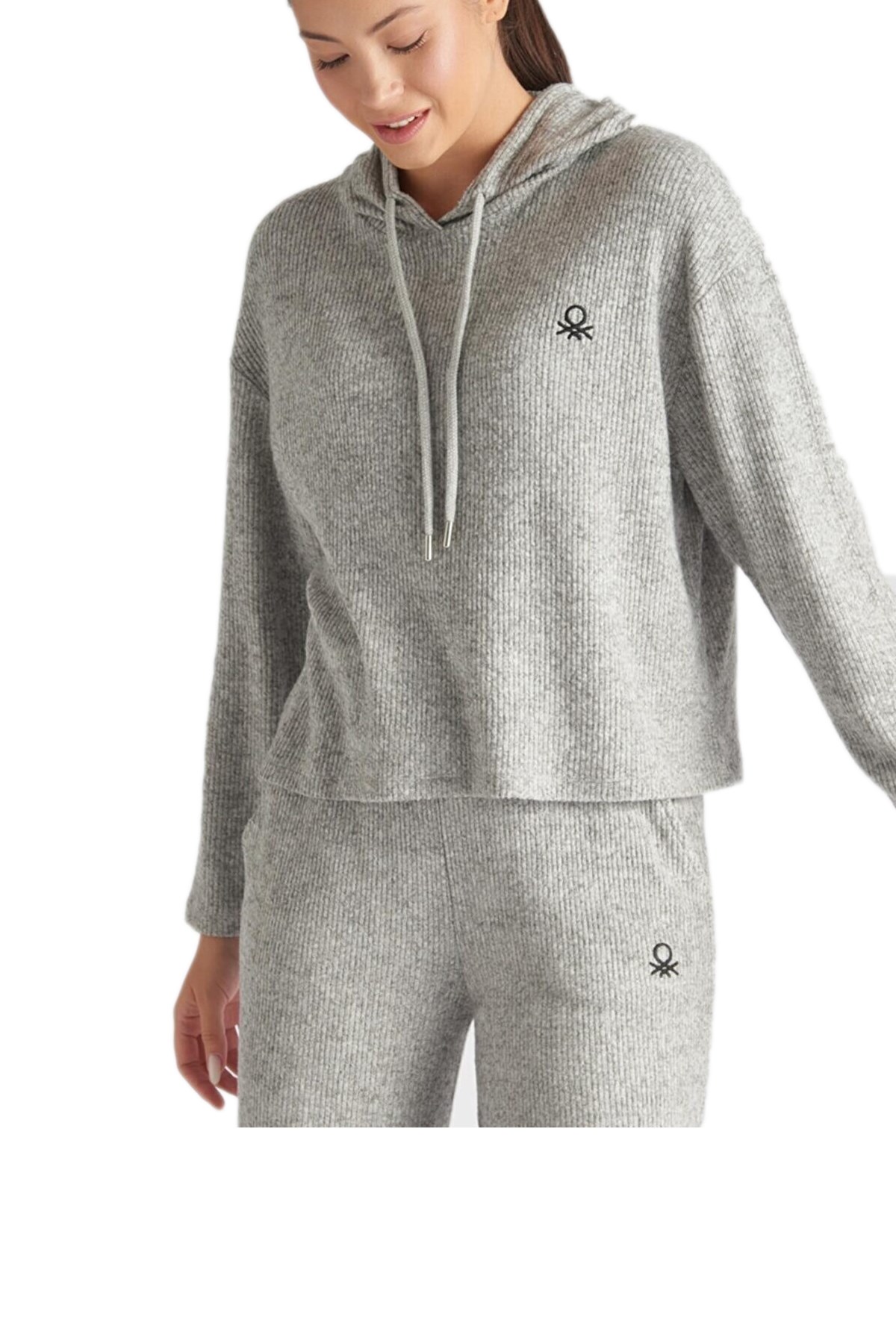 Benetton Kadın Sweatshirt BNT-W053 T Gri