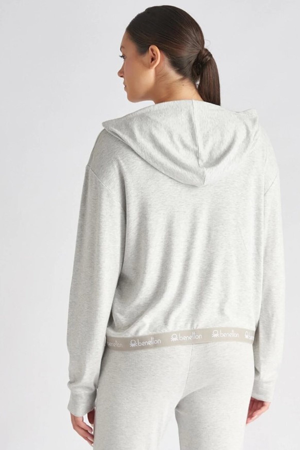 Benetton Kadın Sweatshirt BNT-W079 T Gri