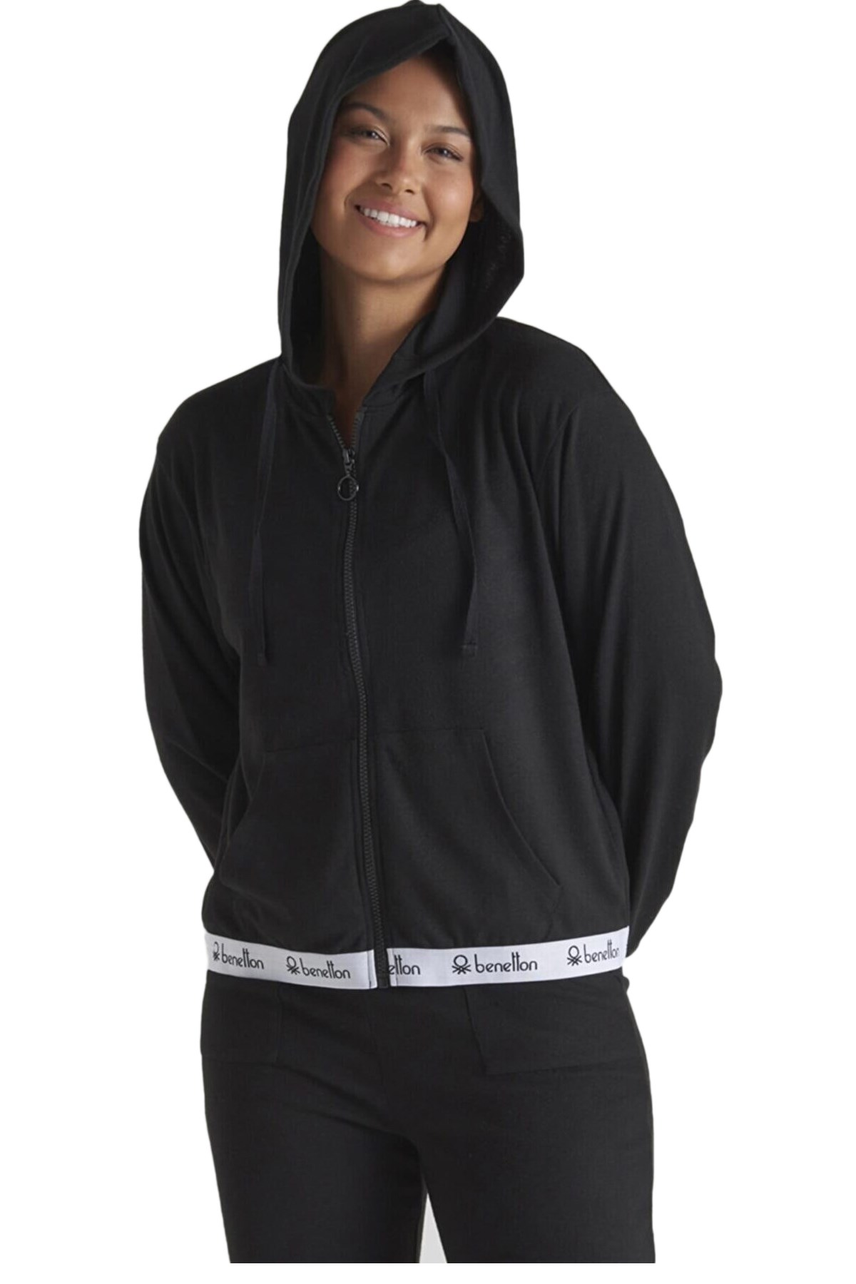 Benetton Kadın Sweatshirt BNT-W079 T Siyah