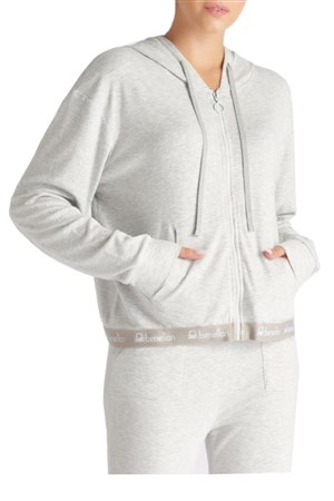 Benetton Kadın Sweatshirt BNT-W079 T Gri