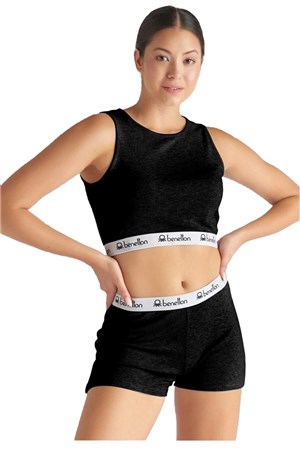 Benetton Kadın Crop BNT-W081 T Siyah
