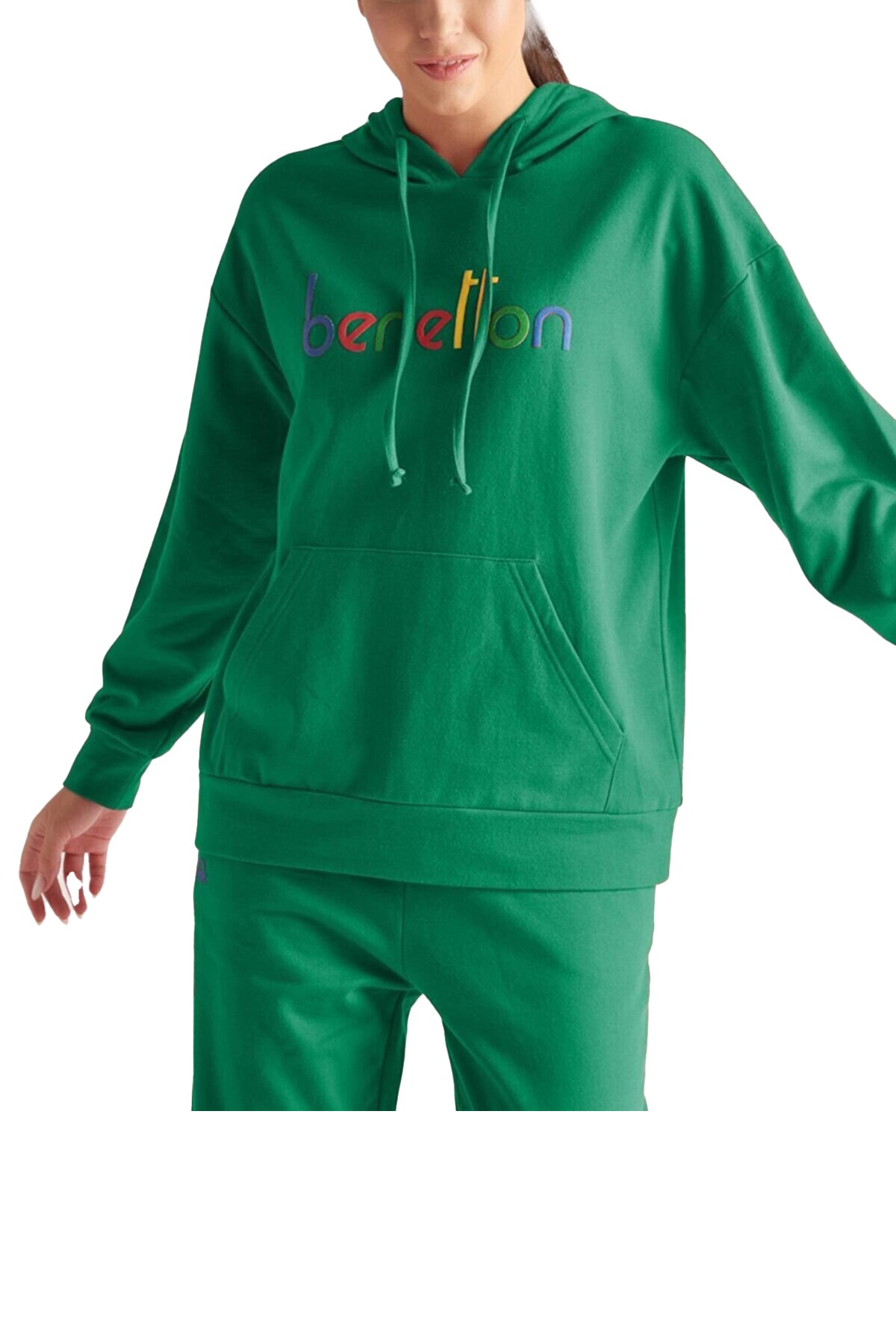 Benetton Kadın Sweatshirt BNT-W094 T Yeşil