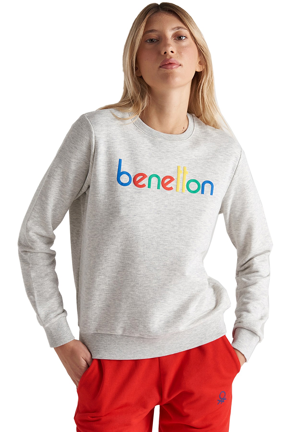 Benetton Kadın Sweatshirt BNT-W100 T Gri