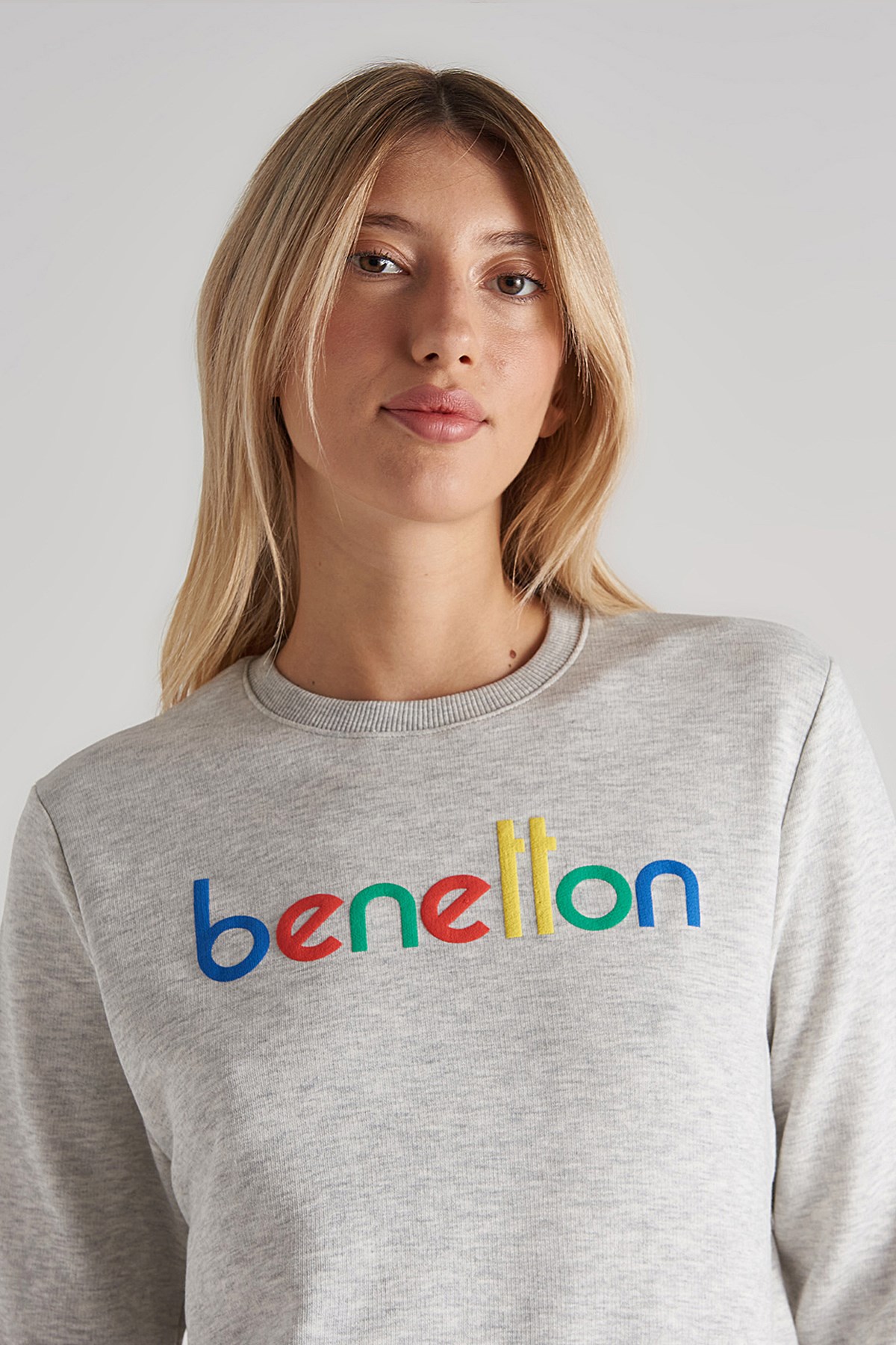 Benetton Kadın Sweatshirt BNT-W100 T Gri