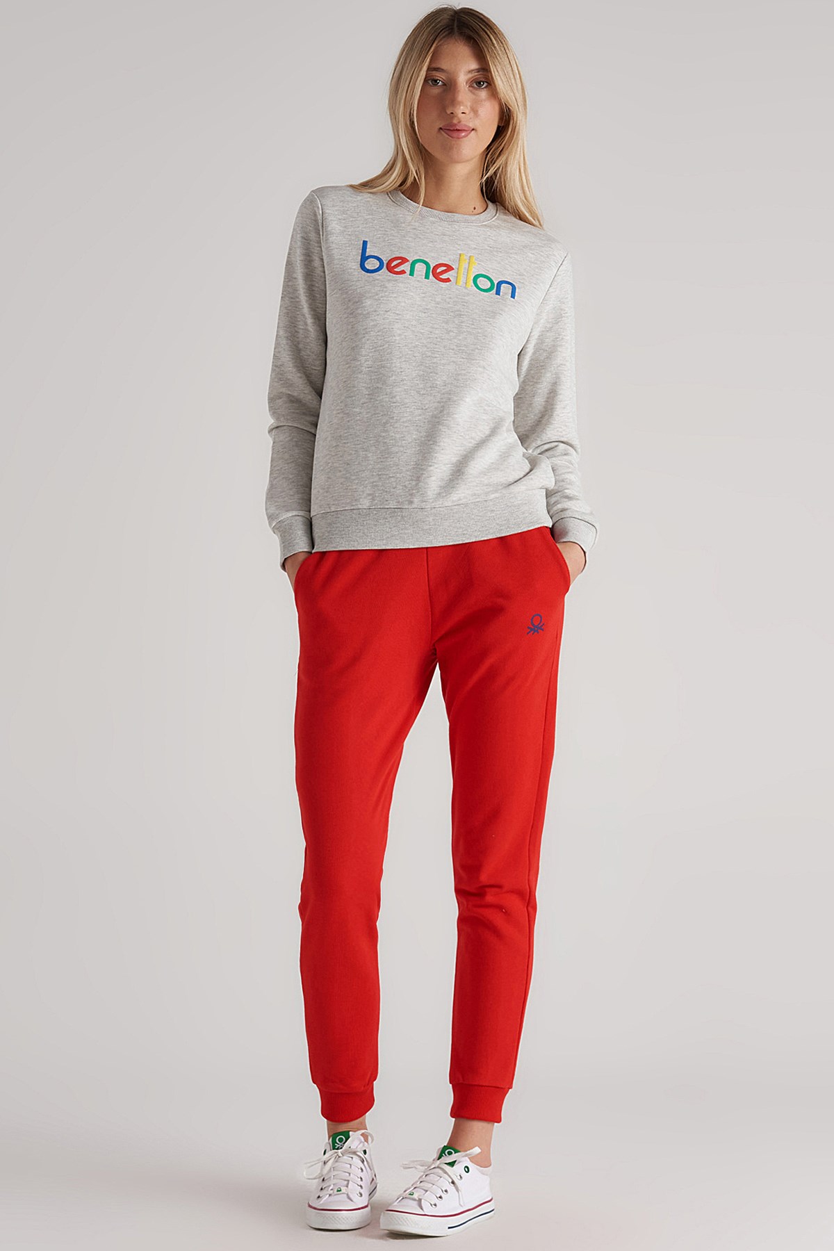 Benetton Kadın Sweatshirt BNT-W100 T Gri