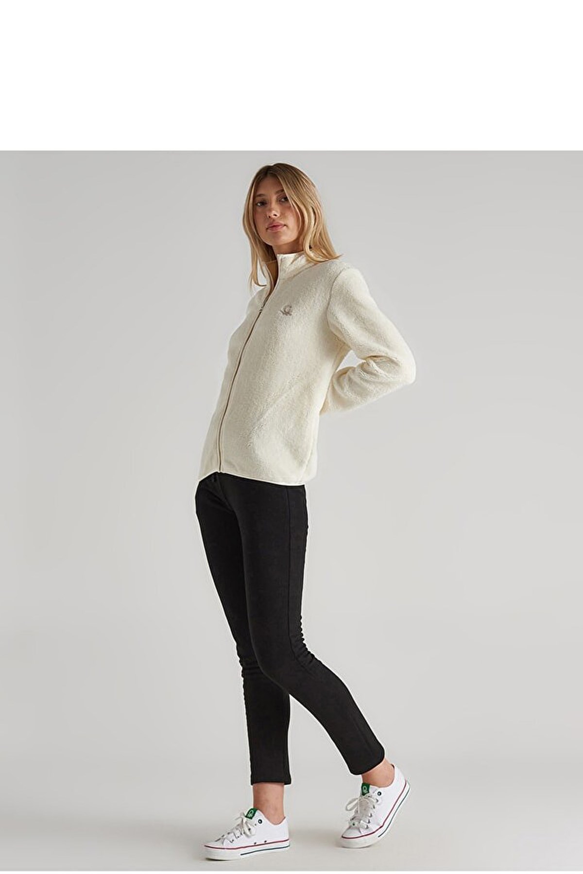 Benetton Kadın Polar Sweatshirt BNT-W20058 Beyaz