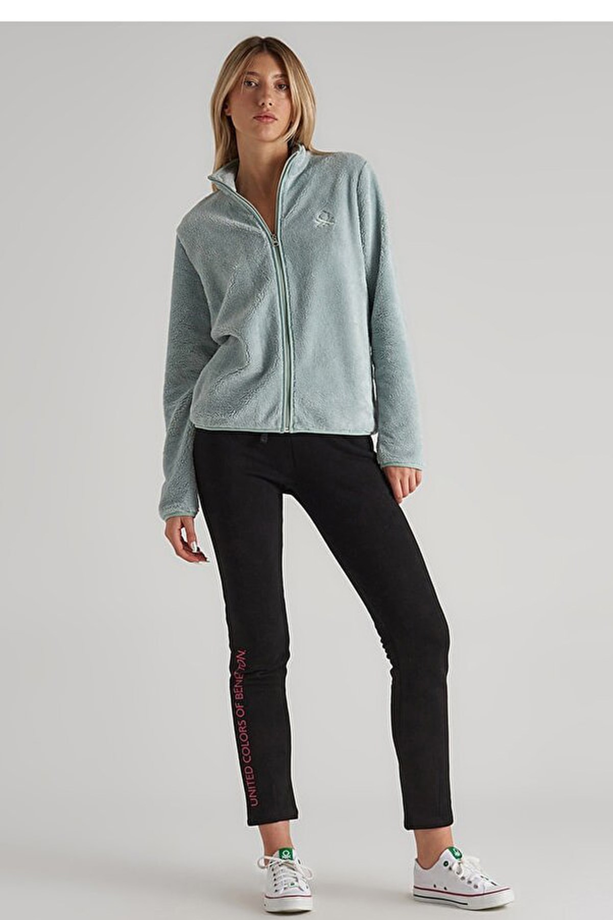 Benetton Kadın Polar Sweatshirt BNT-W20058 Mavi