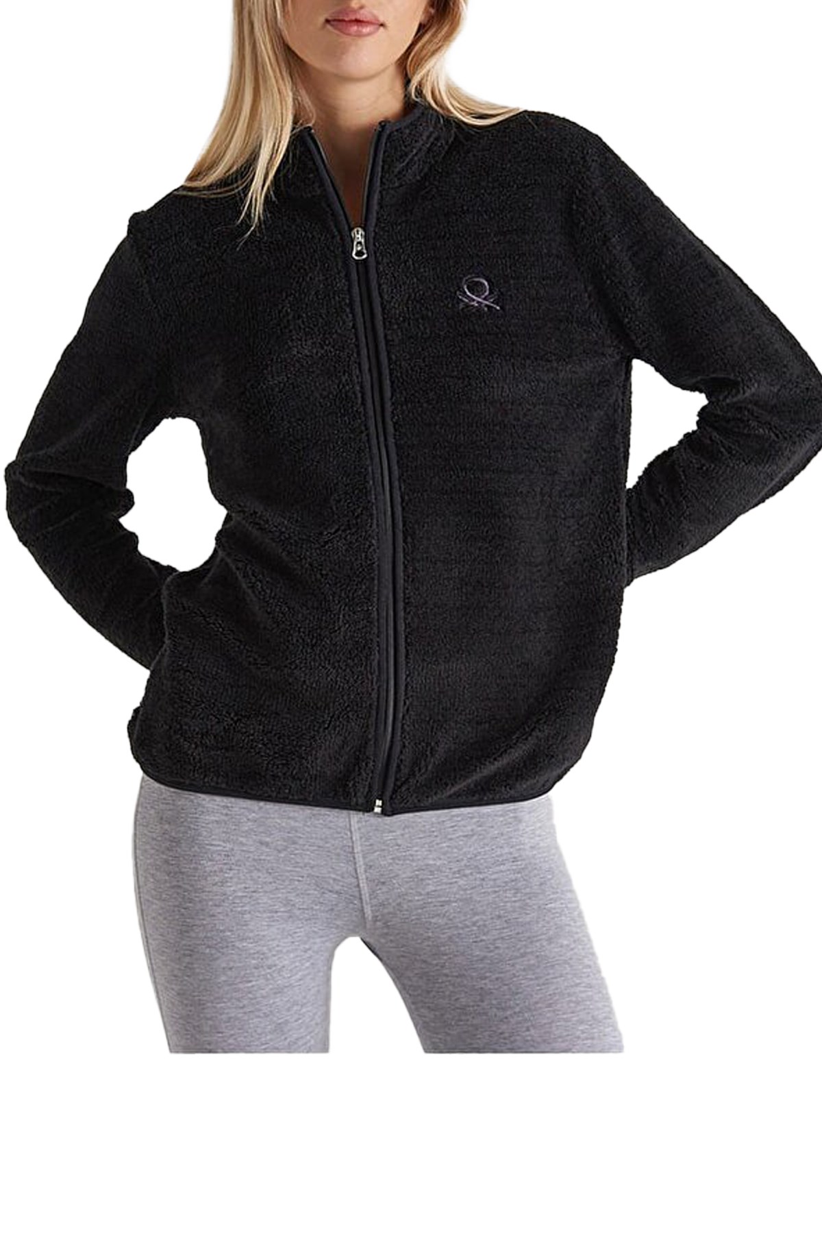 Benetton Kadın Polar Sweatshirt BNT-W20058 Siyah