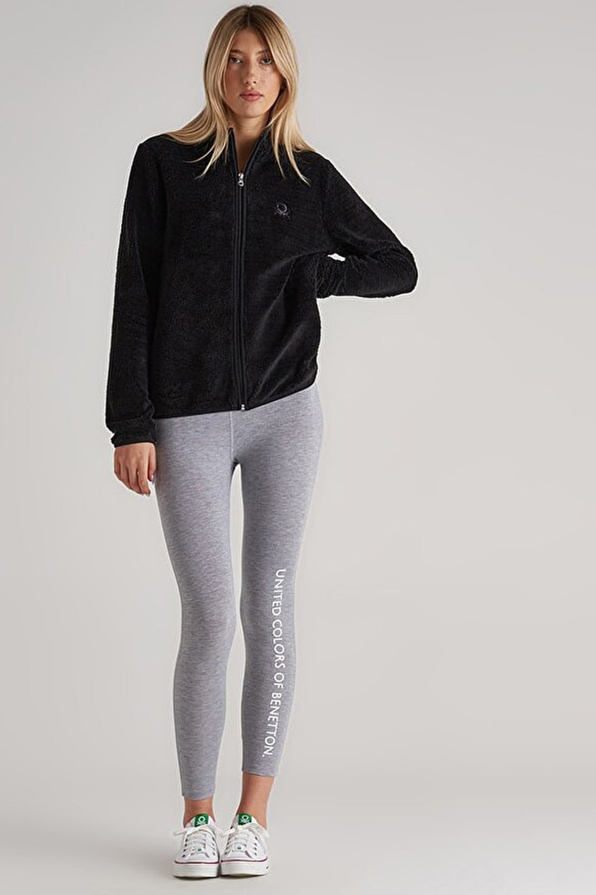 Benetton Kadın Polar Sweatshirt BNT-W20058 Siyah