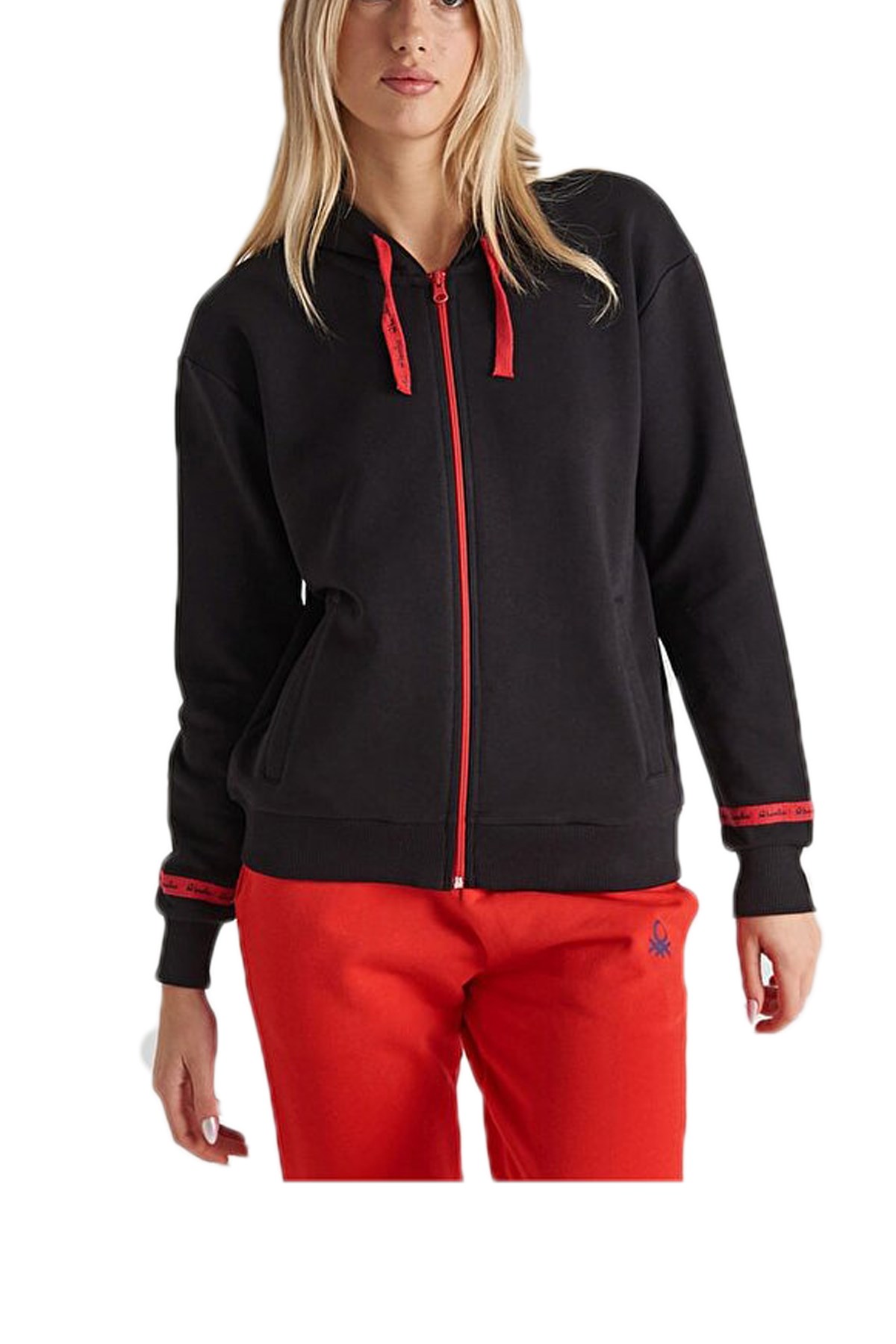 Benetton Kadın Sweatshirt BNT-W20195 Siyah