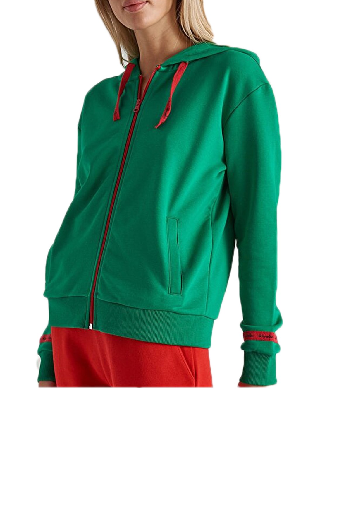 Benetton Kadın Sweatshirt BNT-W20195 Yeşil
