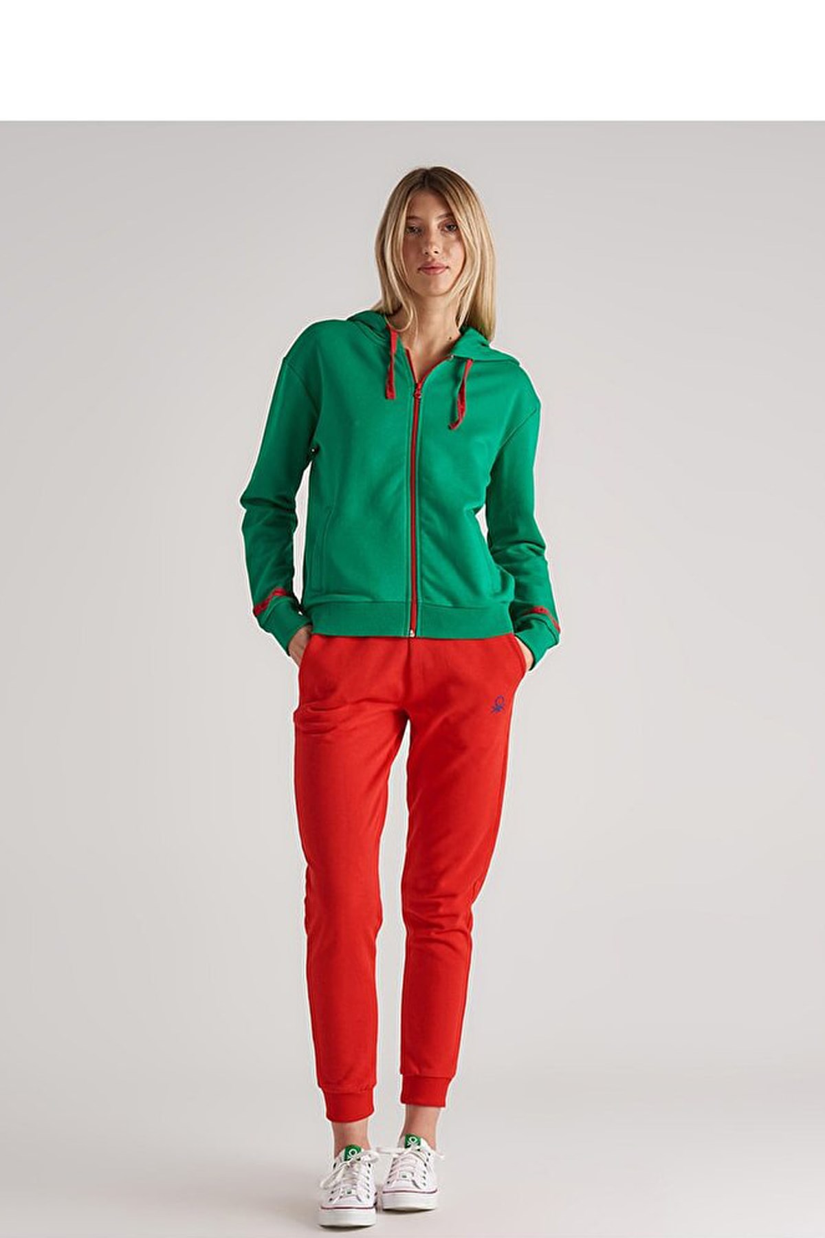 Benetton Kadın Sweatshirt BNT-W20195 Yeşil