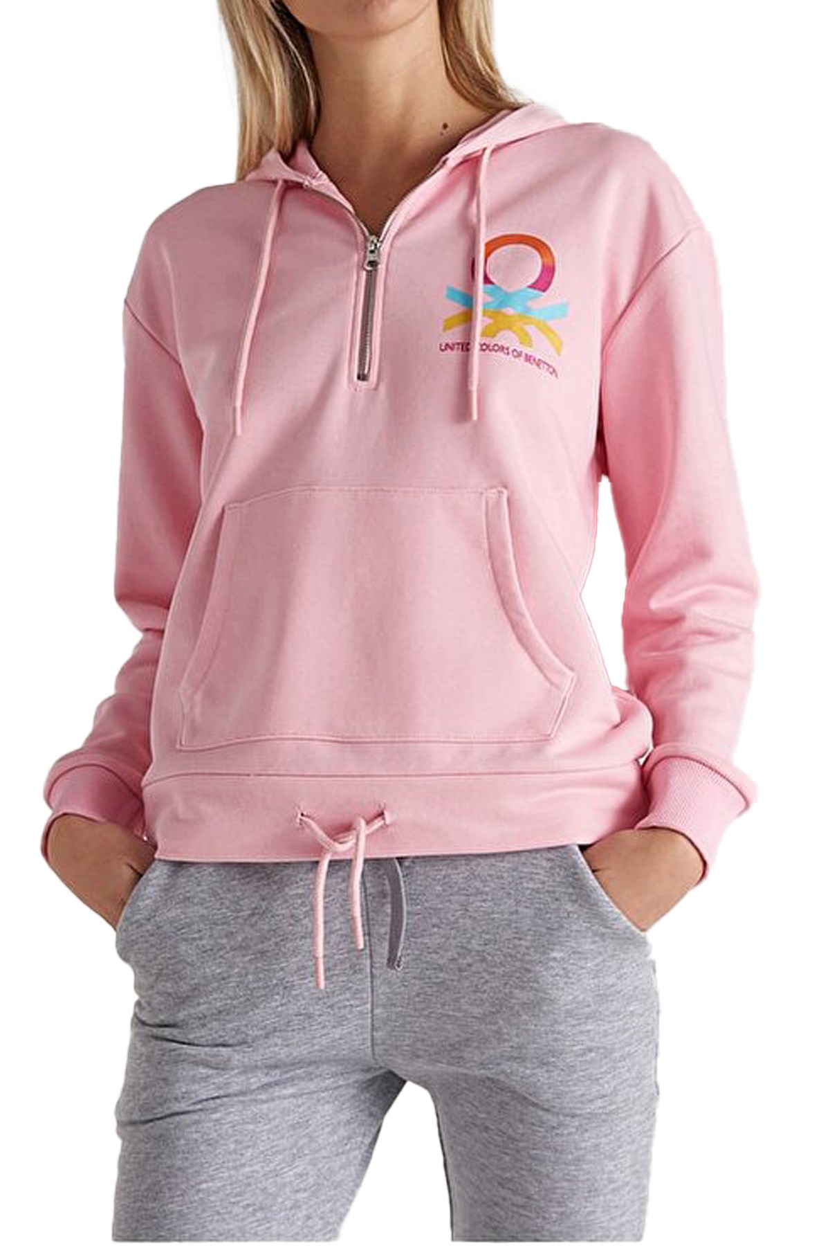 Benetton Kadın Sweatshirt BNT-W20207 Pembe