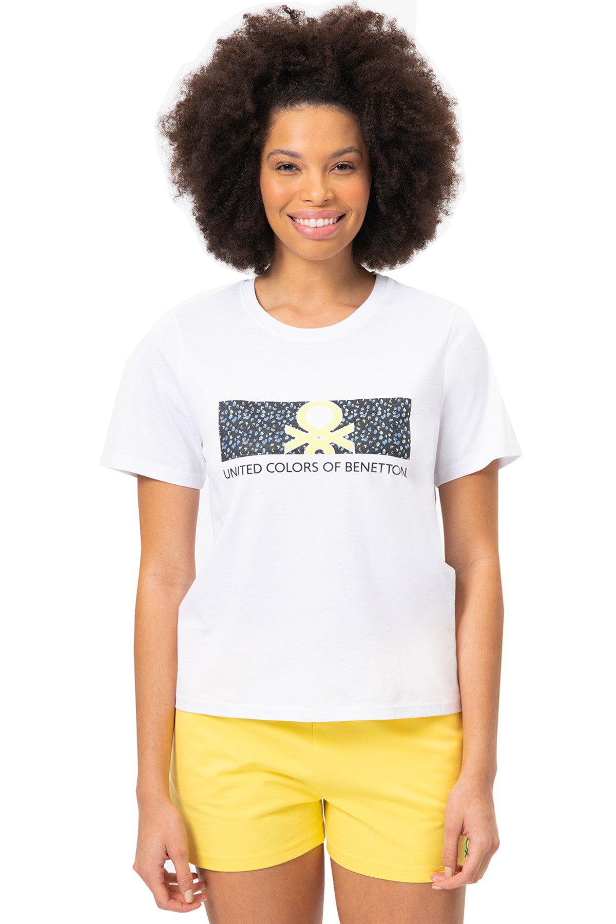 Benetton Kadın Tişört BNT-W20392 Beyaz
